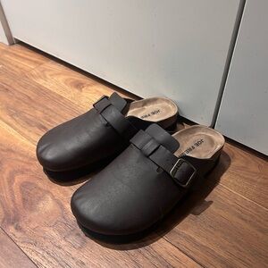 Joe Fresh Dark Brown Slip-On Clogs